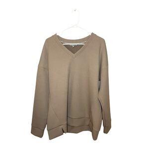 Marc New York V Neck Long Sleeve Ribbed Pullover Sweatshirt Size XL